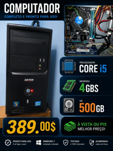 GABINETE CORE I5 JOGOS -ESTUDOS -PDV -OU CAIXA