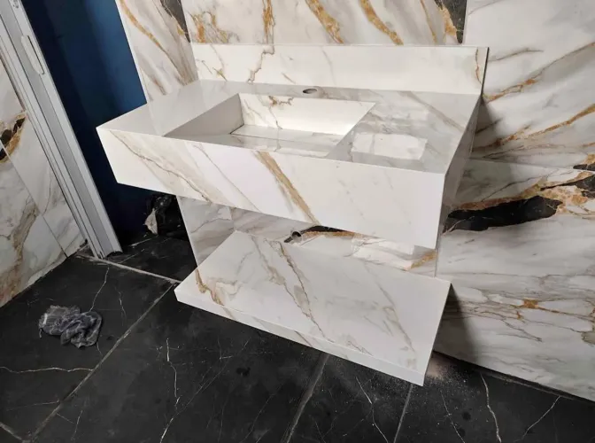 Lavatorio de porcelanato sob medidas