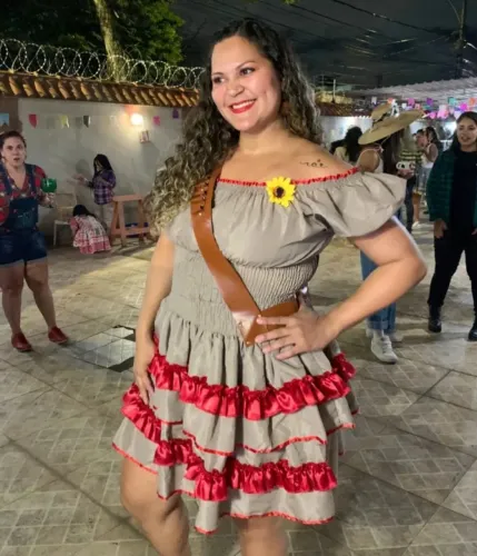 Vestido Festa Junina Maria Bonita Adulto - Tam. G - Usado 1 vez