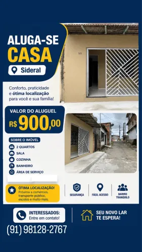 ALUGA-SE CASA NO SIDERAL