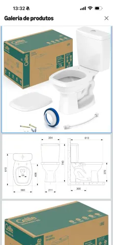 Kit Bacia com Caixa acoplada, Assento Polipropileno e Complementos