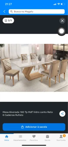 Vendo mesa 6 lugares! Tampo de vidro 