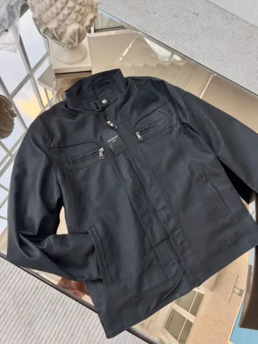 Jaqueta couro preta masculina P ao XGG