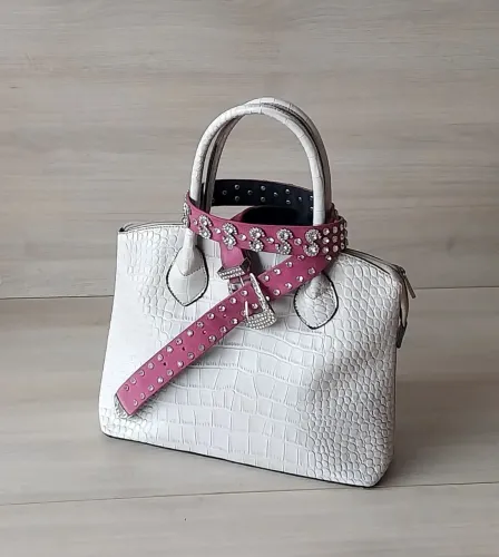 Bolsa feminina Queens grande off-white
