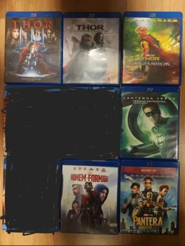 Blu-rays Thor,Quarteto Fantástico, Homem Formiga, Motoqueiro fantasma, Pantera Negra