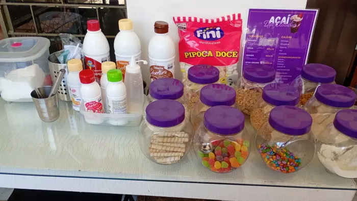 Vendo 10 potes para colocar produtos pra loja de açaí com as conchas em inix