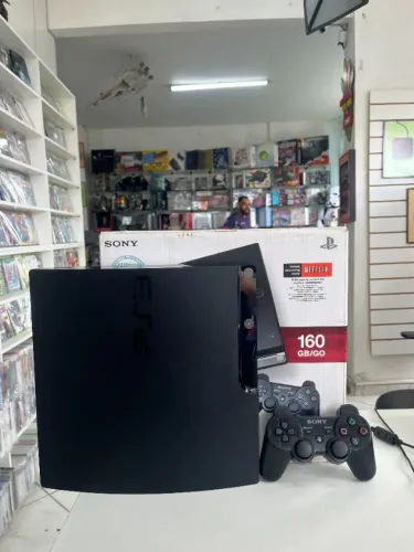 CONSOLE PLAYSTATION 3 SLIM 160GB DESBLOQUEADO HEN NA CAIXA SEMINOVO - PS3