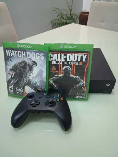 XBOX ONE X DE 1TB COM UM CONTROLE E VÁRIOS JOGOS