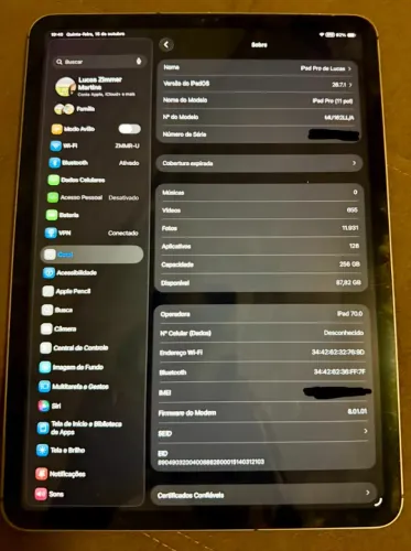 iPad Pro 11 polegadas / 4G+WiFi / 256GB / 1a geração