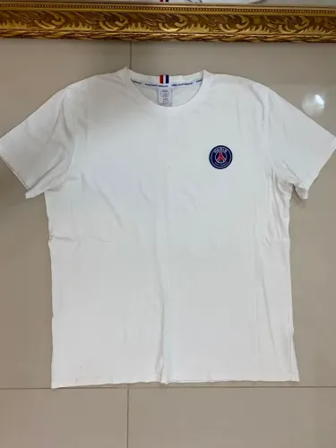 Camiseta branca masculina Paris Saint Germain grande básica manga curta esporte importada