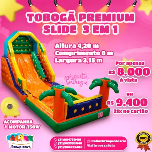 TOBOGÃ PREMIUM SLIDE 3 EM 1