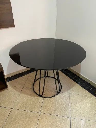 Mesa Industrial Redonda 1,20m Preta - Oportunidade P/ Sair Hoje