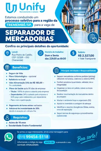 Separador de Mercadorias