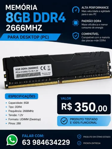 Memória 8GB DDR4 