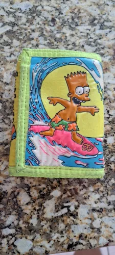 Carteira Simpsons antiga velcro desenho em relevo
