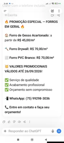 ESA Gesso ,Forros em geral, divisórias de drywall
