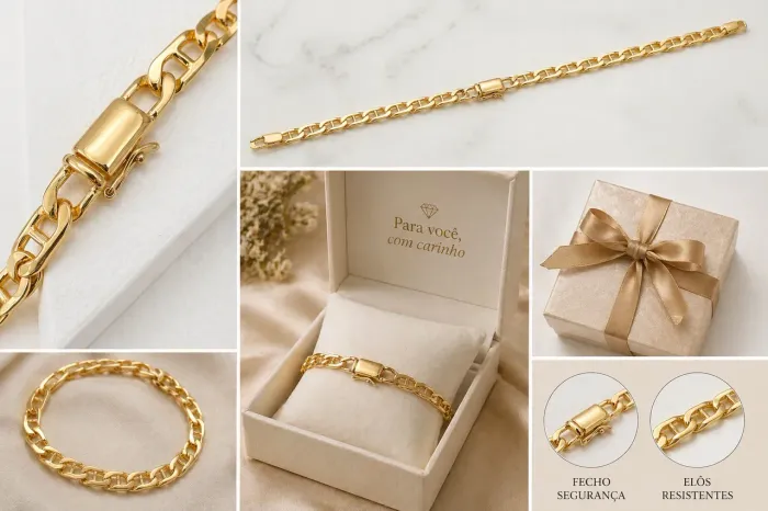 Pulseira Masculina ouro 18k com 13 gramas