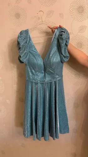 Vestido Azul com Glitter tamanho G
