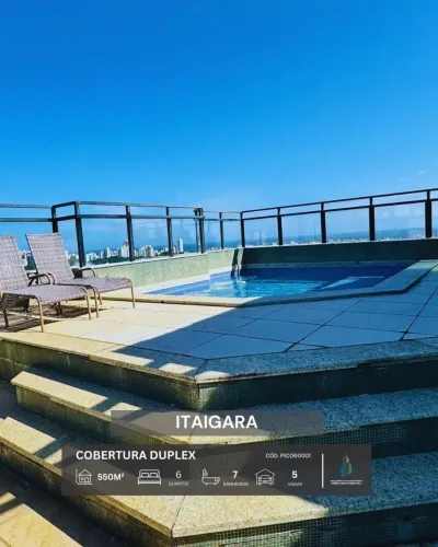 COBERTURA DUPLEX NASCENTE VISTA MAR 550m² 6 QUARTOS 5 SUÍTES 5 VAGAS INFRA VENDE ITAIGARA