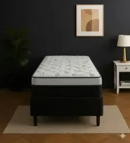 Conjunto Base com Colchão Solteiro de Molas Ensacadas Prime Light