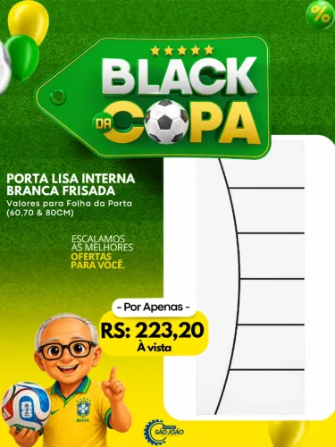 Porta Branca frisada de madeira - Promoção 
