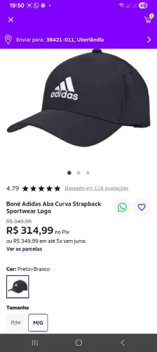 Boné adidas original novo