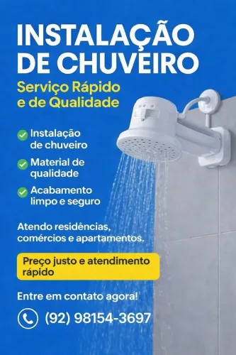 Instalação de chuveiros elétricos e elétrica em geral 