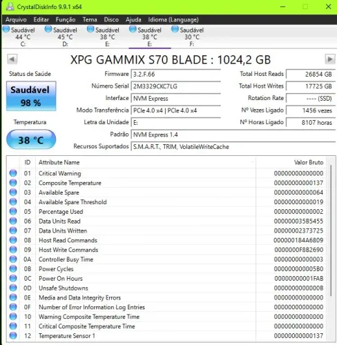 SSD M2 1TB XPG S70 BLADE PCIe 4.0