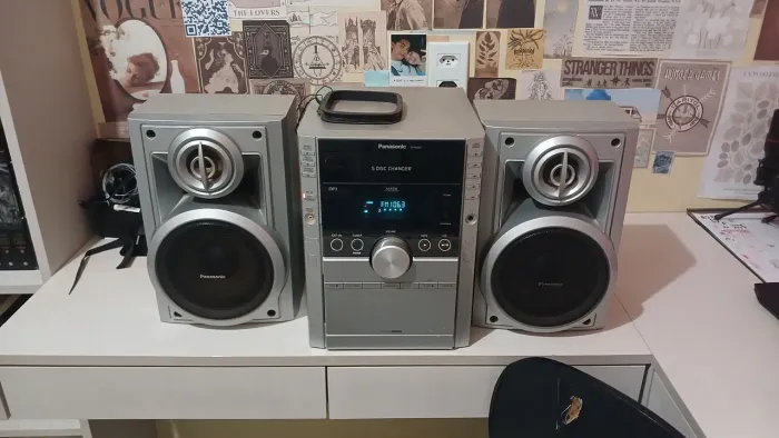 Mini System Panasonic SA-AK250 Original - 5 CDs | Rádio AM/FM | Duplo Toca-Fitas