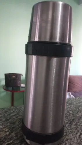 Garrafa água aço escovado