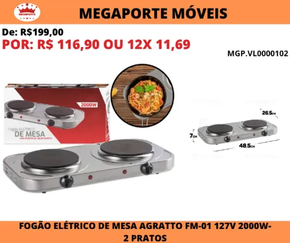 FOGÃO DE MESA