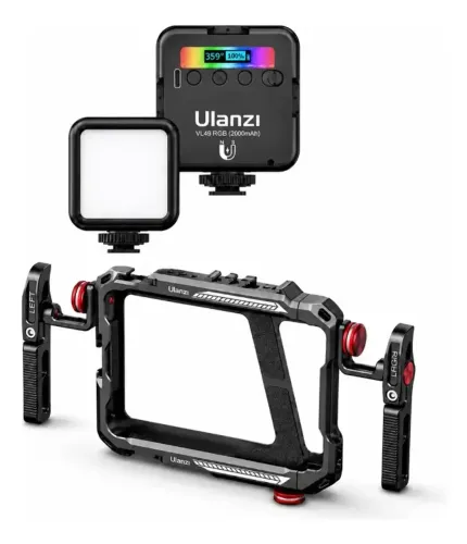 Ulanzi lino cage gaiola estabilizadora + LED VL49 RGB (Novo)
