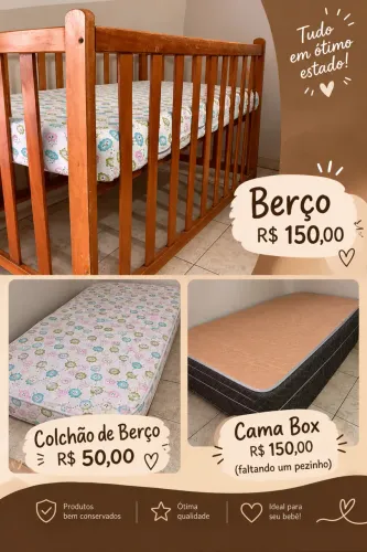 Berço e cama box a venda