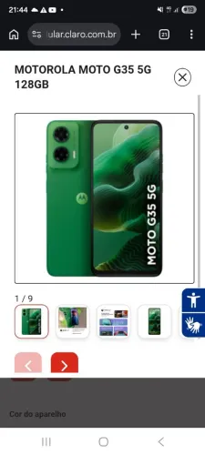 MOTOROLA MOTO G35 5G 128GB/novo/caixa fechado/nota fiscal/lacrad<br>Cor: VERDE<br>Memória: 128GB