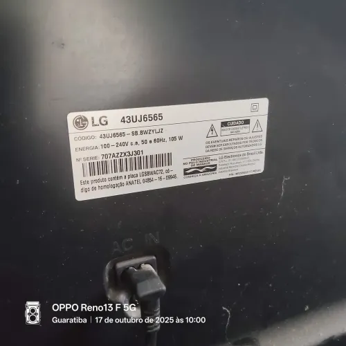 Vendo TV (LG43UJ6565) com tela trincada 
