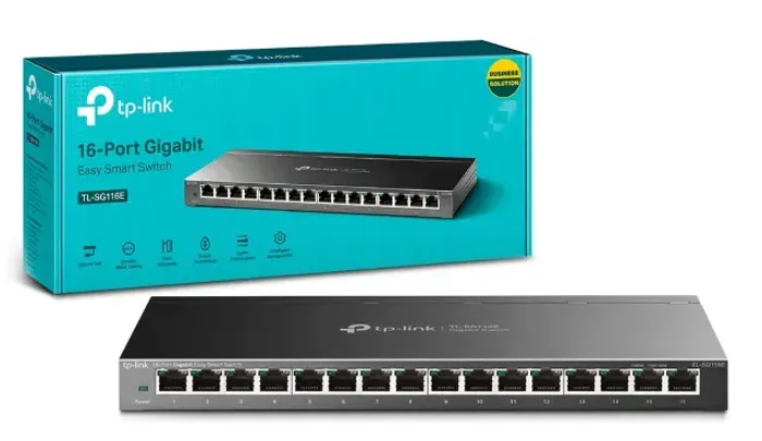 Switch TP-Link 16 Portas 10/100/1000 Mbps - TL-SG116E
