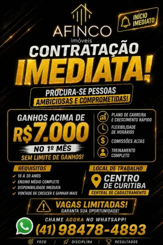 SETOR DE CADASTRAMENTOS - INICIO IMEDIATO!