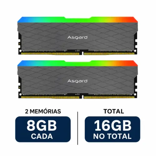 Memória RAM Asgard Loki W2 RGB, 16GB (2x8GB), 3200MHz, DDR4