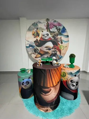 Kit Capa para painel 150x150cm e cilindros kung fu panda