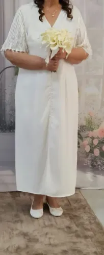 Vestido Off White plus size
