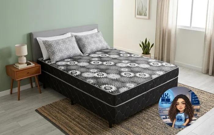 ? Super promoção cama box casal nova direto de fábrica com dois travesseiros de brinde.