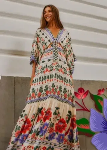 Vestido Longo Dedo De Moça Farm - G
