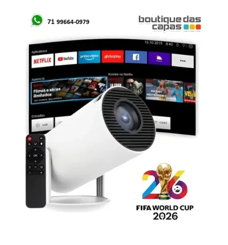Projetor Portátil Hold On 4K Android Full Hd Hy300 Cor Branco ASSISTA A COPA DO MUNDO