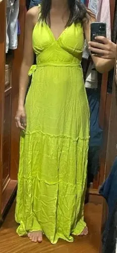 vestido verde limao longo