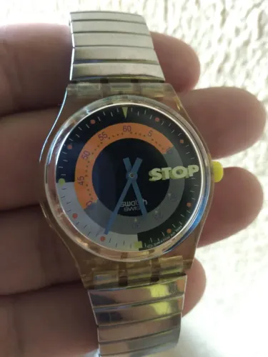 Relogio swatch ano 1991 antigo de coleção raro modelo stop