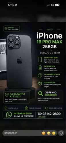 Vende-se IPhone 16 pro max