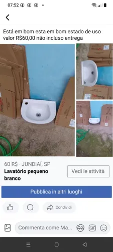 Lavatório pequeno em bom estado de uso