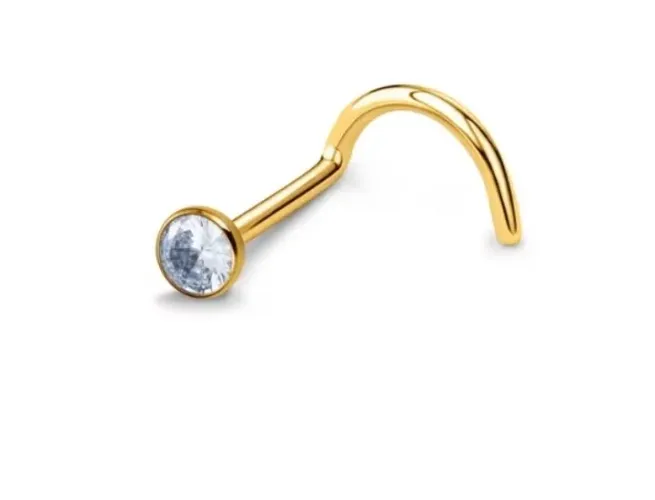 Piercing Curvado Nariz (DOURADO TITANIUM 3mm)
