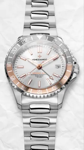 Relógio Venezianico Nereide GMT 3521503C - Fundo Pérola - Full Set - Raridade