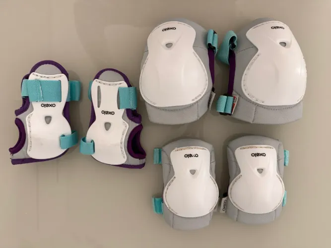 Kit proteção infantil, com joelheira, caneleira e protetor de pulso 